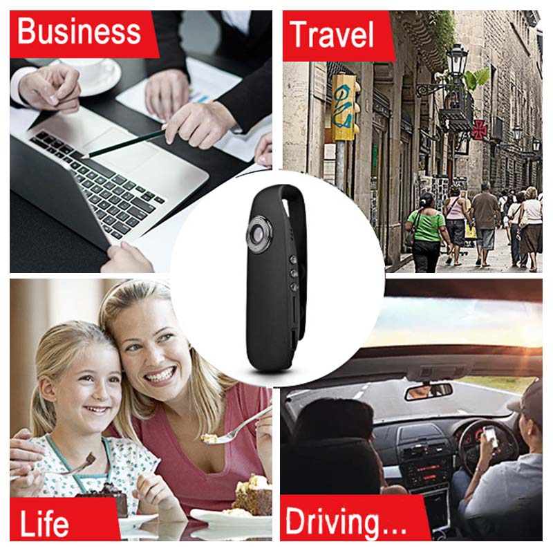 Mini Camera 1080P Video - Body Mini Spy Camera with Smart Motion Detection, Pocket Clip for Office, Law Enforcement, Security Guard, Home, Outdoors
