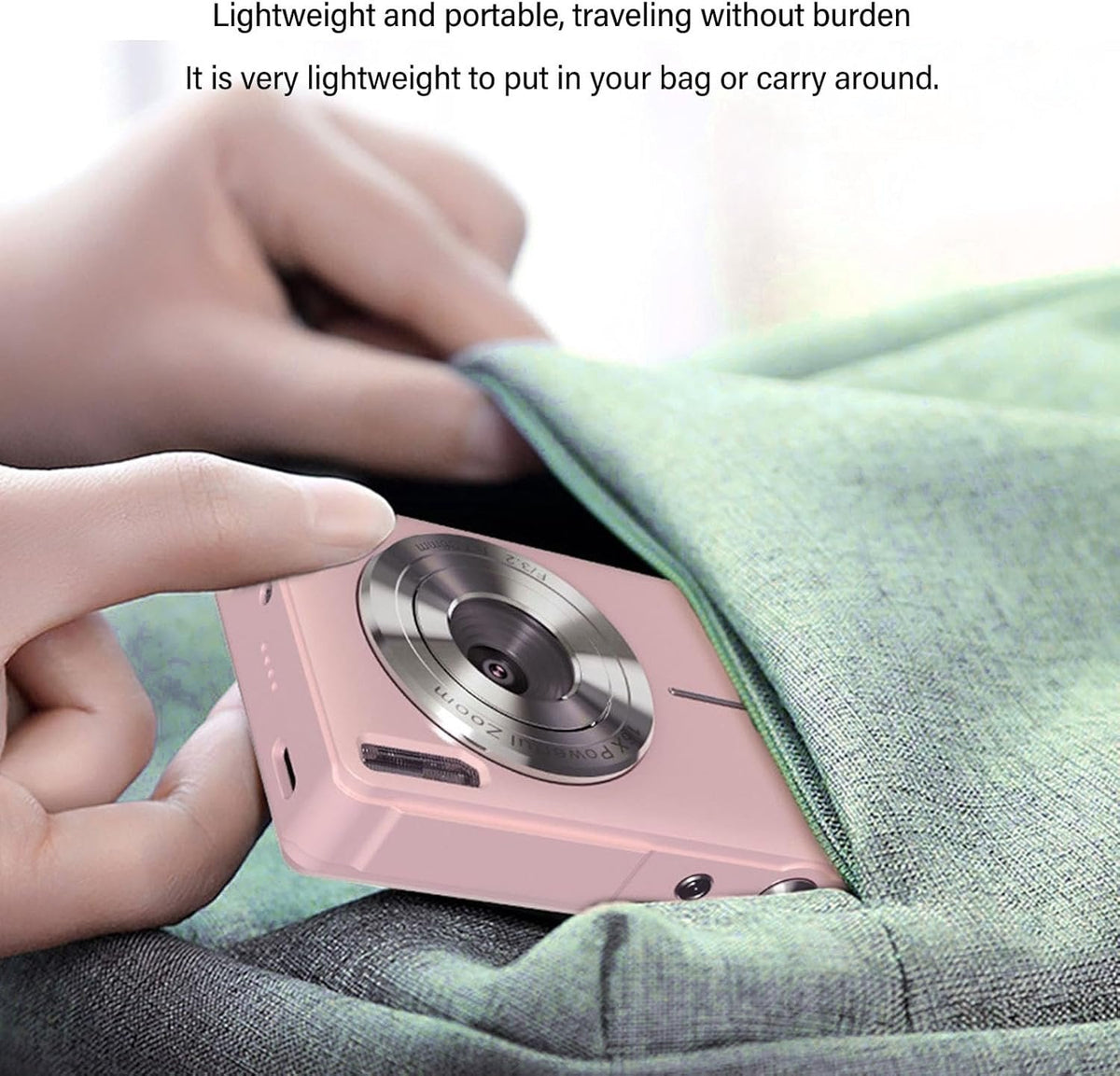 HD Mini Digital Camera - Portable Digital Camera with 2.4-inch IPS Display and Type-C Charging