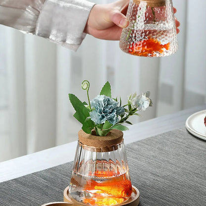 Mini Hydroponic Glass Flower Pot – Stylish Soilless Planter for Home Décor, Transparent Tabletop Vase for Beautiful Greenery