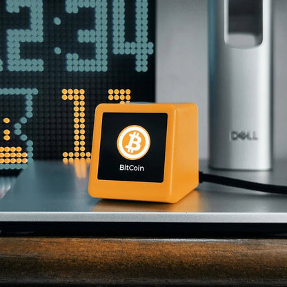 Mini Smart Wifi Weather Station with Clock – Real-Time Bitcoin & Crypto Price Tracker with Weather Display for the Modern Desktop