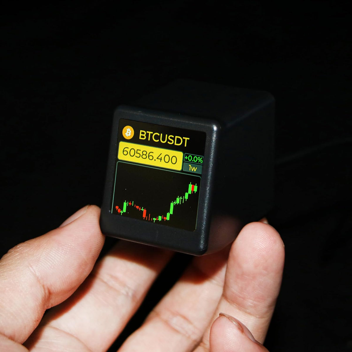 Mini Smart Wifi Weather Station with Clock – Real-Time Bitcoin & Crypto Price Tracker with Weather Display for the Modern Desktop