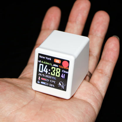 Mini Smart Wifi Weather Station with Clock – Real-Time Bitcoin & Crypto Price Tracker with Weather Display for the Modern Desktop