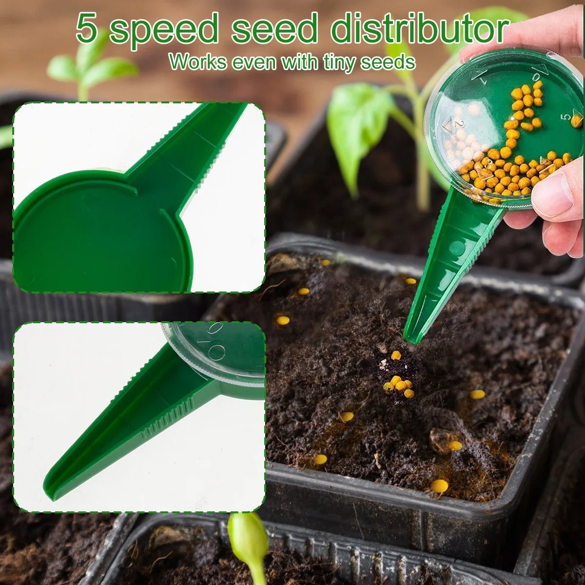 Mini Syringe Seed Dispenser - Seed Planter Mini Hand Spreader Garden Seed Planter for Carrot, Lettuce, Grass and Spinach Seed
