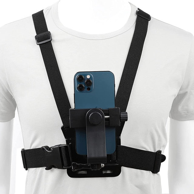 Mobile Phone Chest Mount Harness Strap Holder, Head Mount, Chest Mount