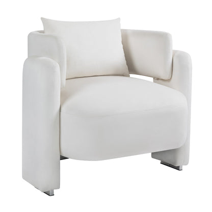 Modern Design Velvet Lounge Chair, Single Sofa with Pillows for Living Room or Bedroom