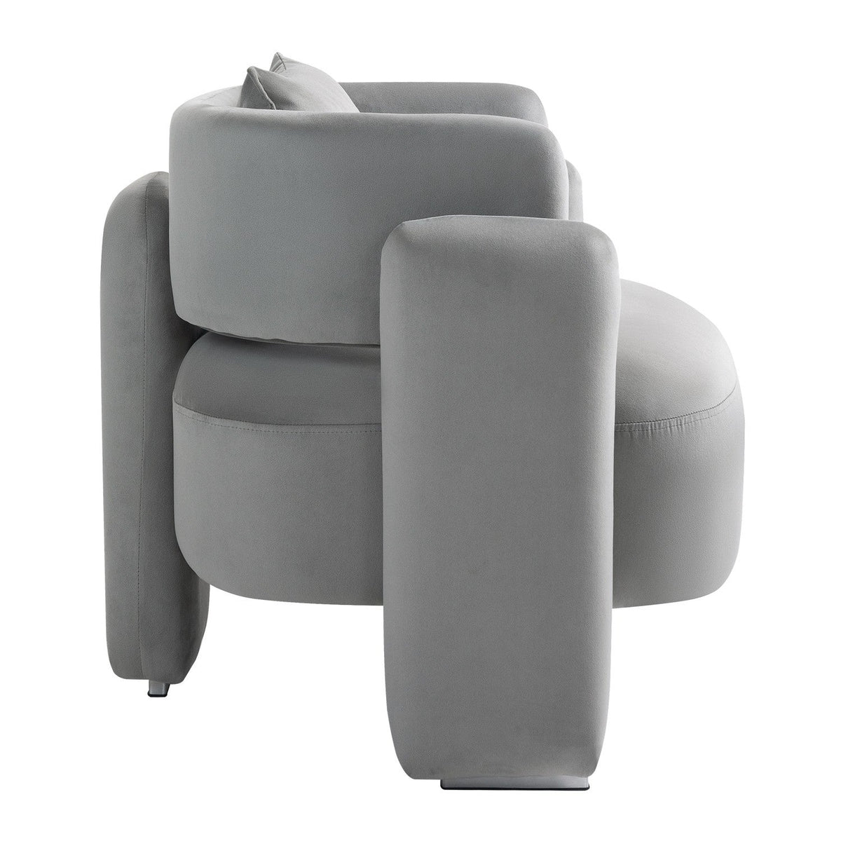 Modern Design Velvet Lounge Chair, Single Sofa with Pillows for Living Room or Bedroom