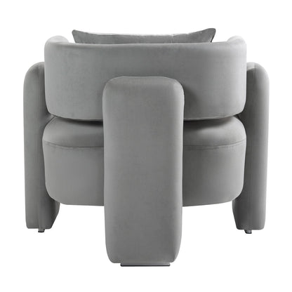 Modern Design Velvet Lounge Chair, Single Sofa with Pillows for Living Room or Bedroom