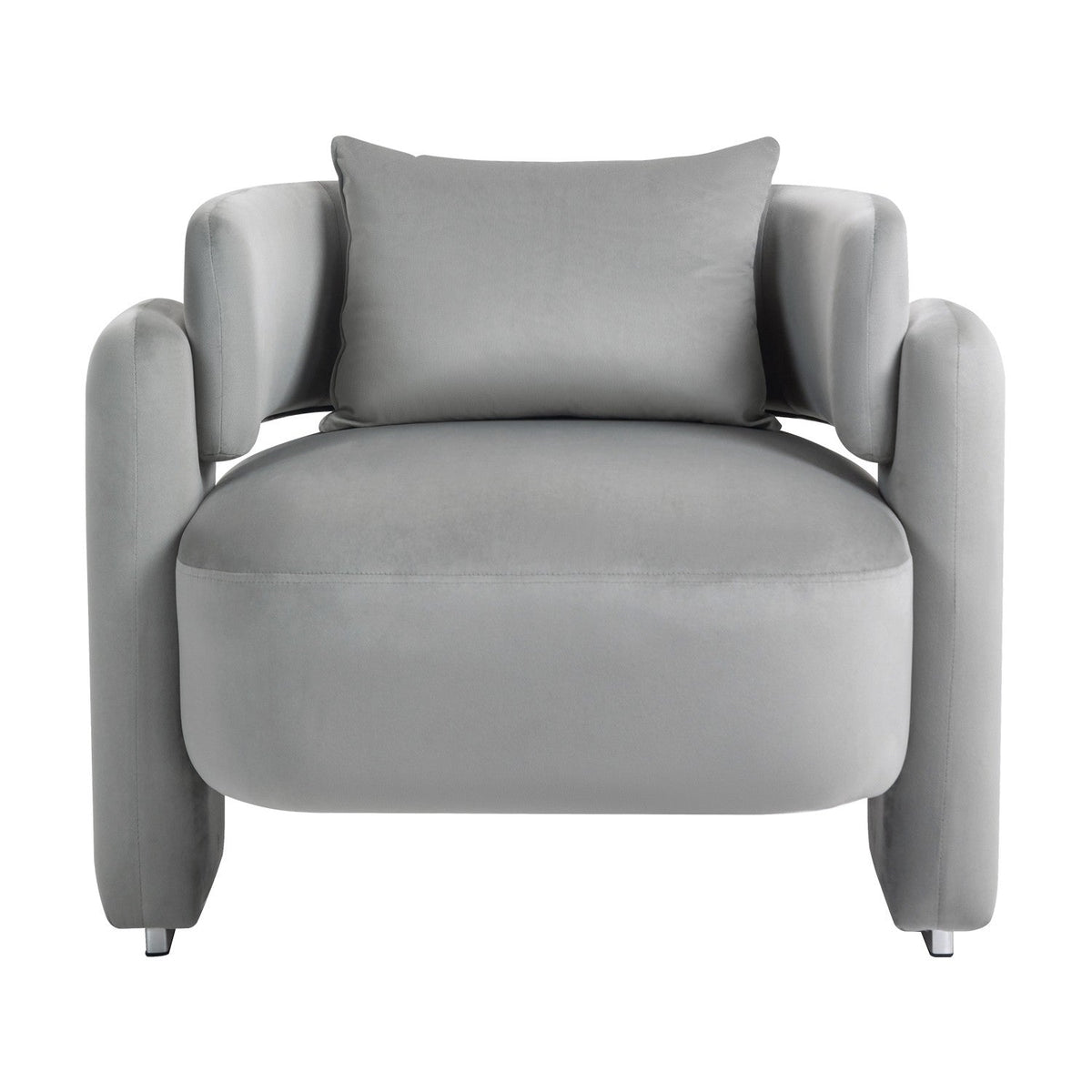 Modern Design Velvet Lounge Chair, Single Sofa with Pillows for Living Room or Bedroom
