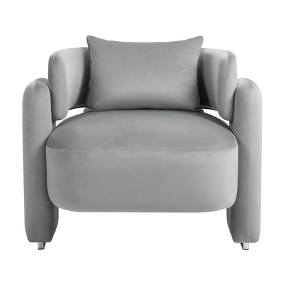Modern Design Velvet Lounge Chair, Single Sofa with Pillows for Living Room or Bedroom
