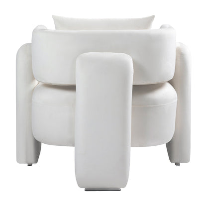 Modern Design Velvet Lounge Chair, Single Sofa with Pillows for Living Room or Bedroom