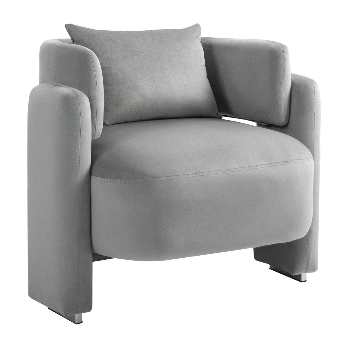 Modern Design Velvet Lounge Chair, Single Sofa with Pillows for Living Room or Bedroom