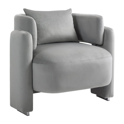 Modern Design Velvet Lounge Chair, Single Sofa with Pillows for Living Room or Bedroom
