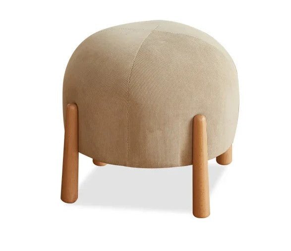 Modern Ottoman Wood Footstool – Light Luxury Ottoman for Chic Living Spaces, Minimalist Fabric Design for Hallway & Lounge Comfort