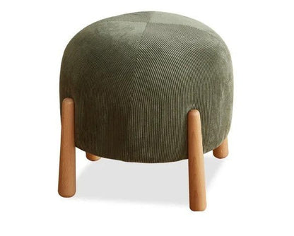 Modern Ottoman Wood Footstool – Light Luxury Ottoman for Chic Living Spaces, Minimalist Fabric Design for Hallway & Lounge Comfort