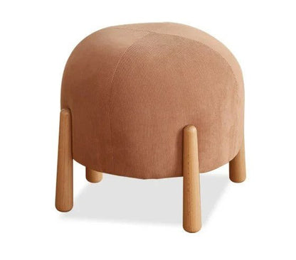 Modern Ottoman Wood Footstool – Light Luxury Ottoman for Chic Living Spaces, Minimalist Fabric Design for Hallway & Lounge Comfort