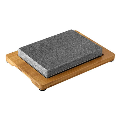 Modern Sizzling Lava Stone Steak Set – Premium Hot Rock Grill with Elegant Wood Tray for Perfect Indoor Steak Nights