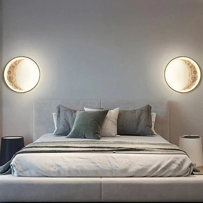 LED Crescent Moon Wall Light - Minimalist Art Foyer, Bedroom, and Balcony Sconce - Creative Crescent Moon Wall Lamp Design Decorative Lighting Fixtures