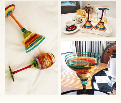Moroccan Nights Nordic Stained Glass Goblets – Chic Wine & Cocktail Indulgence