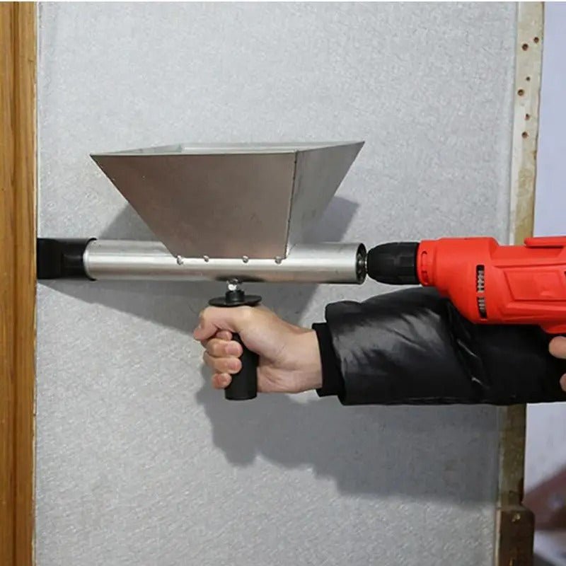 Mortar Grout Gun for Electric Drill – Caulking Gun Applicator with Steel Hopper & 4 Nozzles