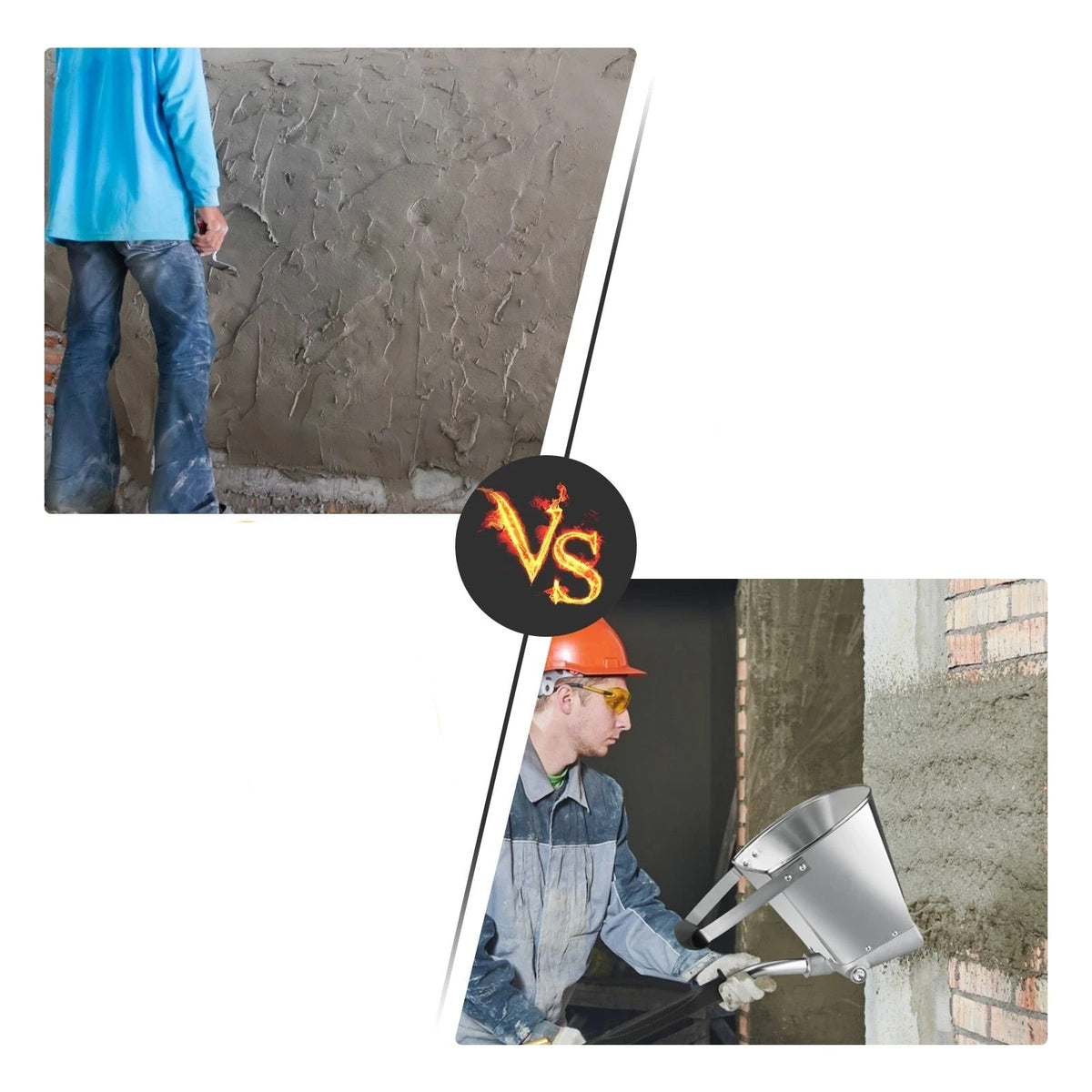 Stucco Sprayer Hopper Gun – Air-Powered Mortar & Plaster Spray Gun for Walls and Ceilings, 4 Nozzles, Stainless Steel Hopper