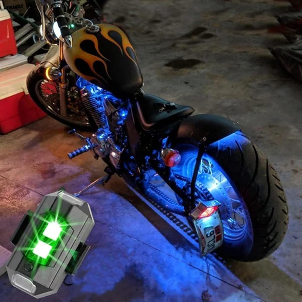 Motorcycle Strobe Lights - Anti-Collision Lights and USB Charging