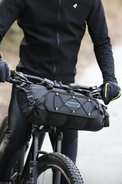 Bike Handlebar Bag – 12L Waterproof Bicycle Rack Bag with Replaceable Dry Liner for Ultimate Storage & Travel Convenience