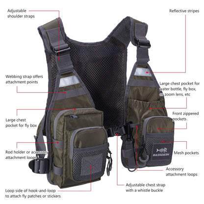 Multi-Pockets  Fishing Life Vest - Ultra Lightweight Fly Fishing Vest for Men and Women