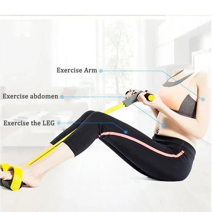 Multifunction Tension Rope 4-Tube Elastic Yoga Pedal Puller