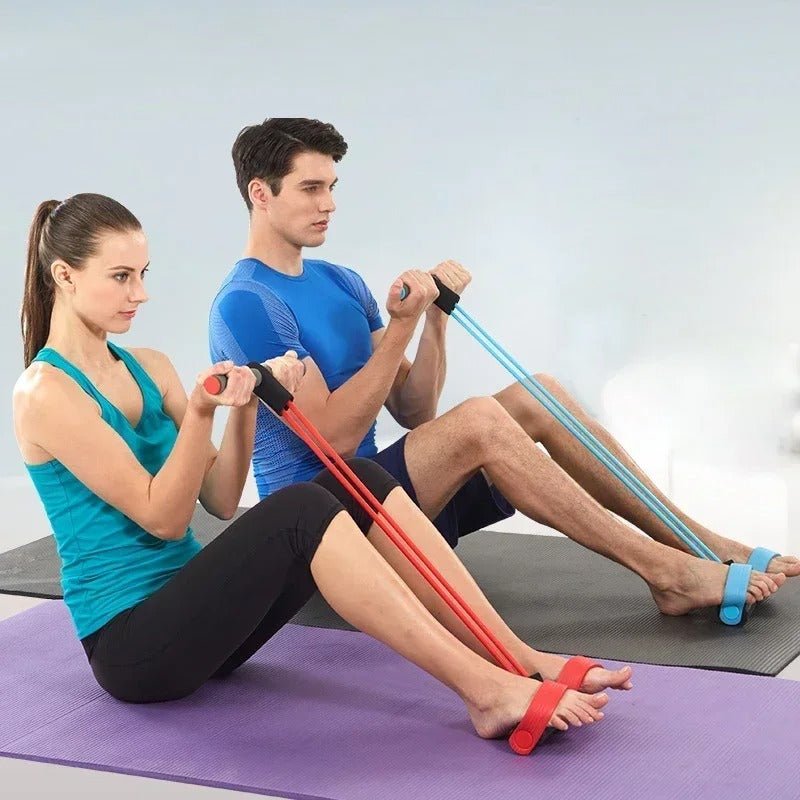 Multifunction Tension Rope 4-Tube Elastic Yoga Pedal Puller