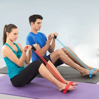 Multifunction Tension Rope 4-Tube Elastic Yoga Pedal Puller