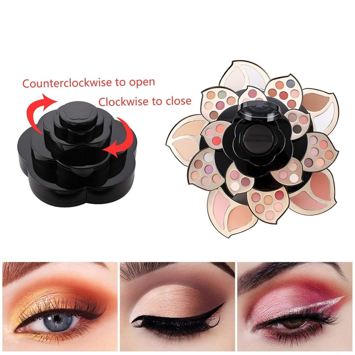 Multifunctional Makeup Full Set -  Beauty Cosmetic Essential Starter Bundle Include 45 Eyeshadow Palette, 4 Blush, CC Cream, 2 Bronzing Powder, Highlighter, Face Powder