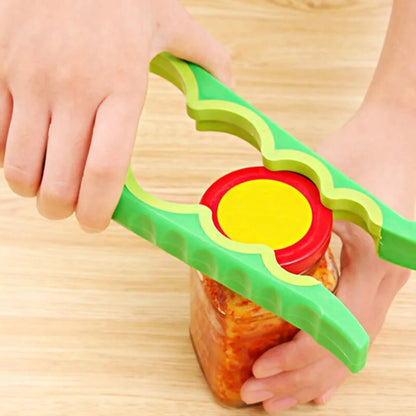 Multifunctional Manual Can Opener – 4-in-1 Bottle Opener with Non-Slip Grip for Easy Lid and Cap Removal, Essential Kitchen Gadget