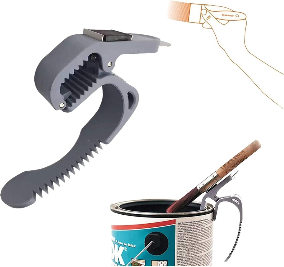 Multifunctional Painting Tool - Paint Bucket Handle & Opener, Magnetic Brush Holder, Bucket Opener Paint Water-Based Latex Paint Bucket Clip Tool