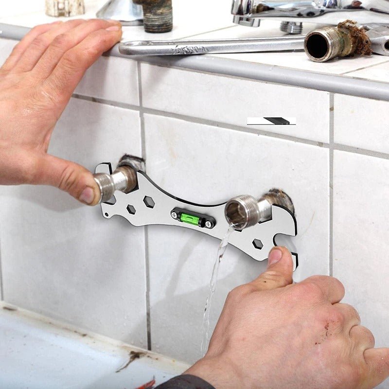 Multifunctional Wrench Tool with Level -  Universal Repair Wrench Bathroom Installation and Maintenance