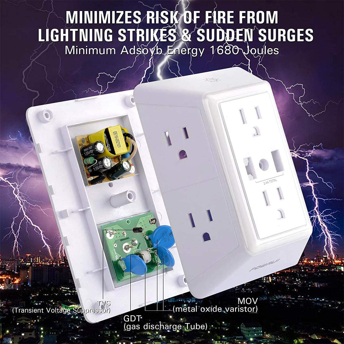 MultiPlug™ Outlet Extender w/ Surge Protector