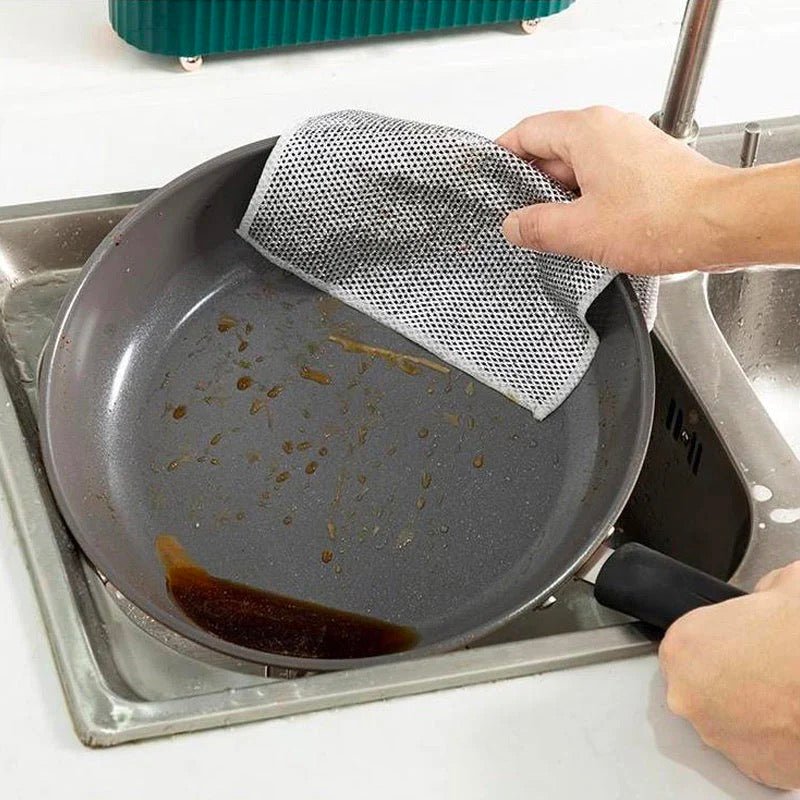 Multipurpose Wire Dishwashing Rag for Wet and Dry - Reusable Dish Cloth Household Cleaning Supplies Tools