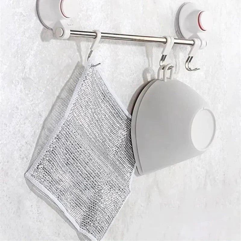 Multipurpose Wire Dishwashing Rag for Wet and Dry - Reusable Dish Cloth Household Cleaning Supplies Tools