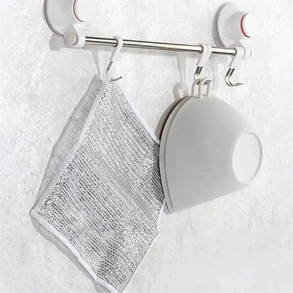 Multipurpose Wire Dishwashing Rag for Wet and Dry - Reusable Dish Cloth Household Cleaning Supplies Tools