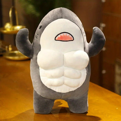 Muscle Shark Plush Toys - Ocean Fish Soft Shark Stuffed Animal