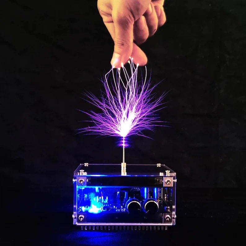 Musical Tesla Coil Plasma Speaker - Desktop Arc Plasma Wireless Transmission