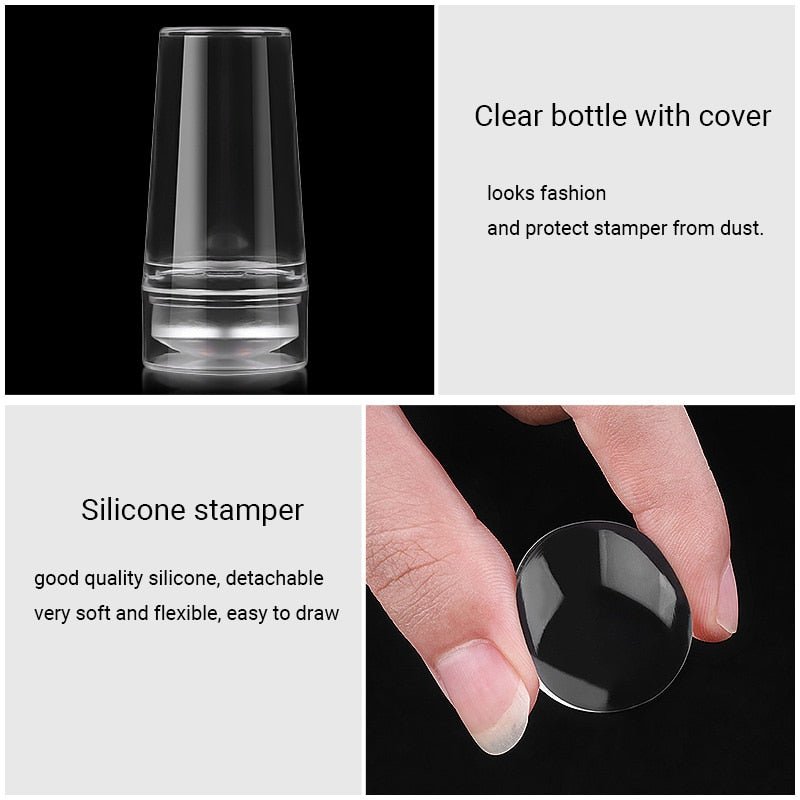 Nail Art Jelly Stamp - Silicone Transparent French Kit