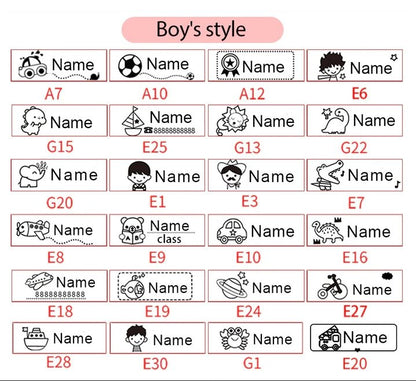 Name Stamp, Customized, Waterproof for Children Kids Students