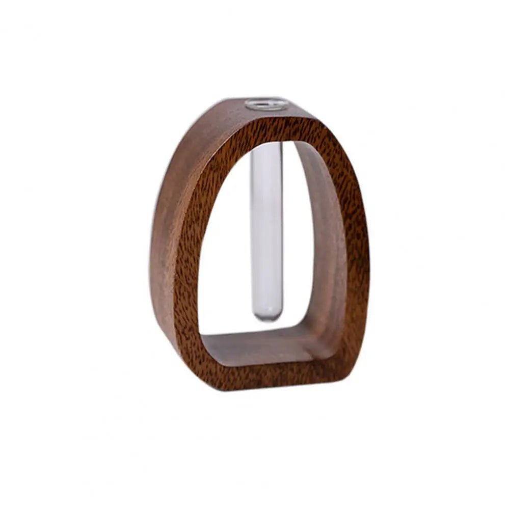 Natural Bamboo Flower and Wood Glass Test Tube Vase  – A Touch of Zen for Your Home Perfect for Hydroponic Plants & Floral Arrangements