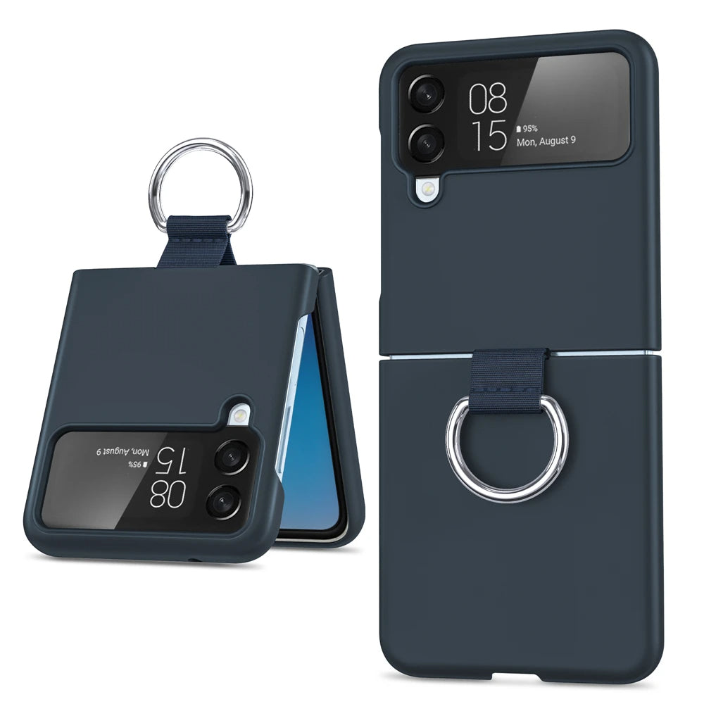 Luxury Matte PC Armor Finger Ring Grip Case for Samsung Galaxy Z Flip Series – Shockproof, Stylish, and Secure Grip Protection