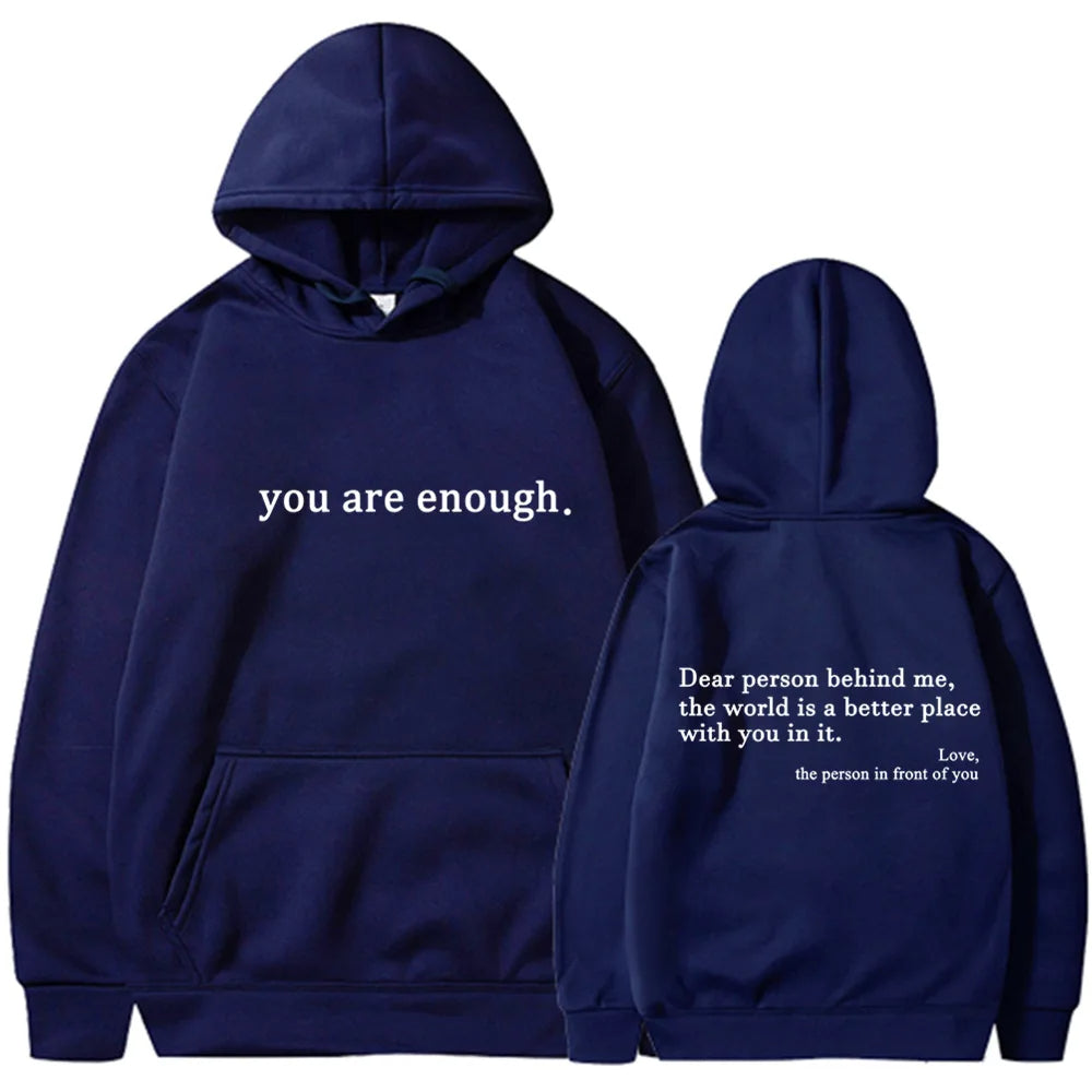 Oversized Y2K Hoodie with “Dear Person Behind Me” Print – Unisex Pullover Sweatshirt for Streetwear Winter Autumn Style
