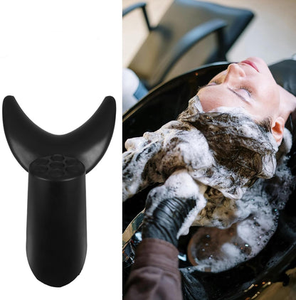 Black Shampoo Neck Rest Cushion – Comfortable PVC Hair Washing Pillow with Ergonomic Support, Ideal for Salons and Home Haircare Stations