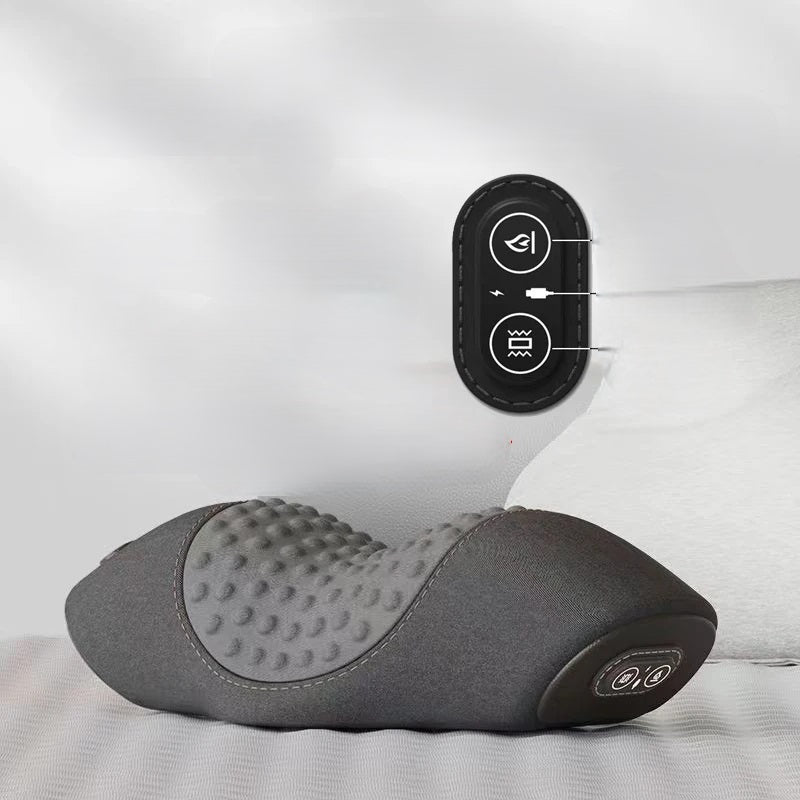 Electric Heated Neck Massage Pillow – Soothing Vibration & Memory Foam for Deep Relaxation