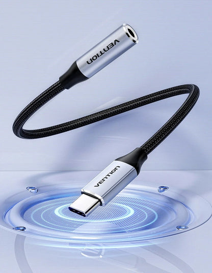 Vention HiFi DAC Audio Adapter – USB-C to 3.5mm Jack Headphone Cable for iPhone 16, Samsung & Universal Audio Devices