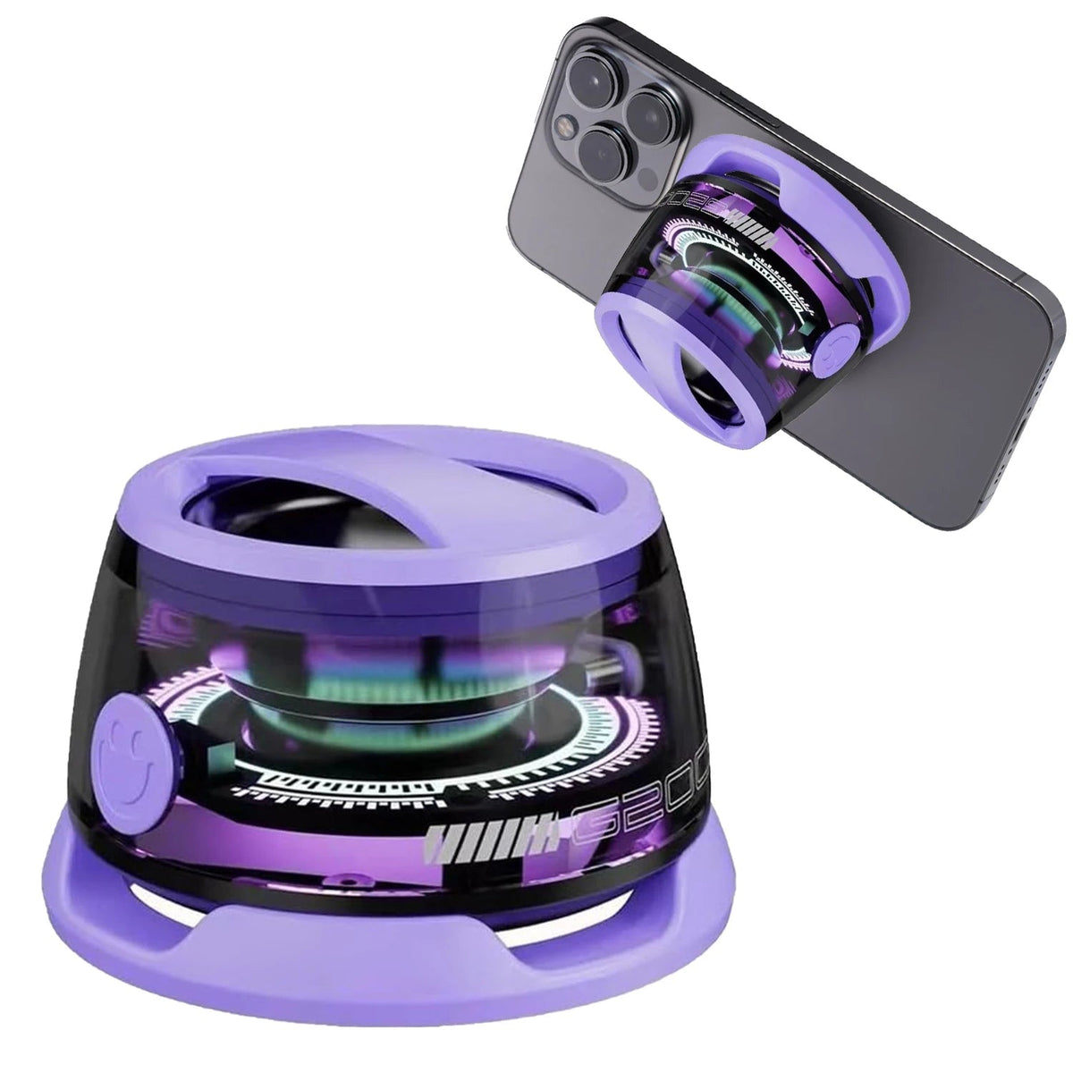 Magnetic Bluetooth Speaker & Phone Holder – Portable 2-in-1 Grip with 360° Smart Sound
