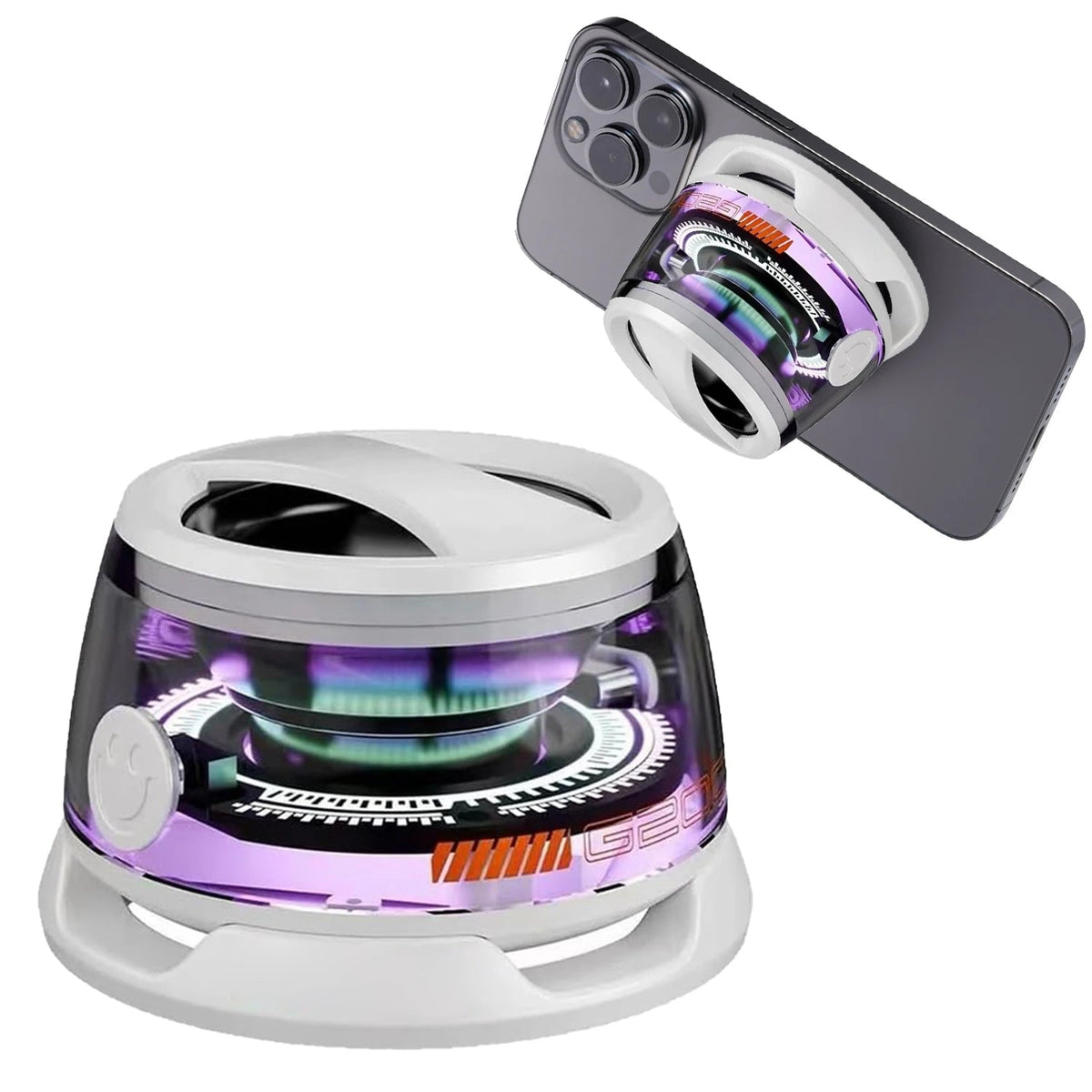 Magnetic Bluetooth Speaker & Phone Holder – Portable 2-in-1 Grip with 360° Smart Sound